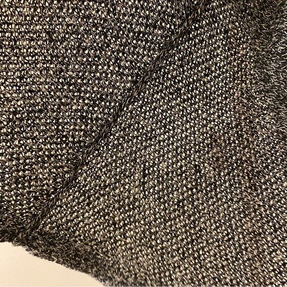 Eileen Fisher Organic Linen Knit open front sweater Cardigan gray/black-L - Picture 6 of 10